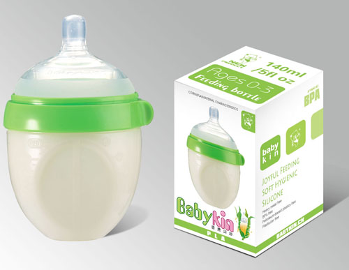 Babykin(貝沁)0PLA玉米嬰兒奶瓶140ml綠色