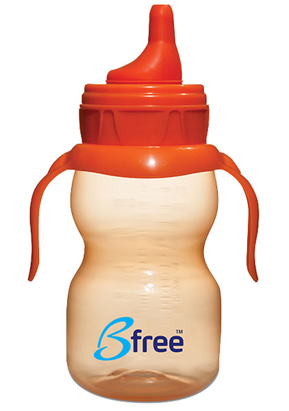 Bfree橙色雙柄嬰兒學(xué)飲杯300ml