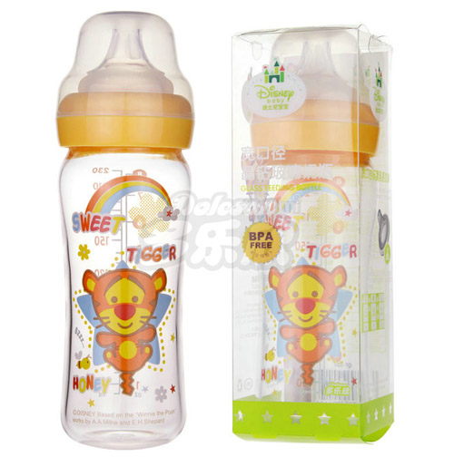 迪士尼寶寶寬口徑晶鉆玻璃奶瓶(大號)230ml