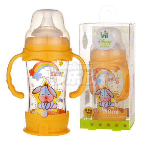 迪士尼寶寶寬口徑防摔玻璃奶瓶(中號)180ml