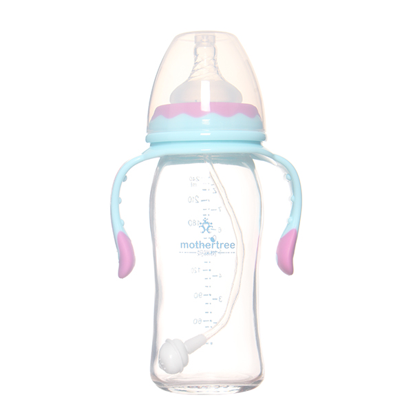 媽咪樹寬口橢圓金剛玻璃奶瓶240ml