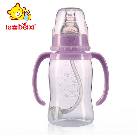 倍喜標(biāo)口直身PP奶瓶150ML(紫色)