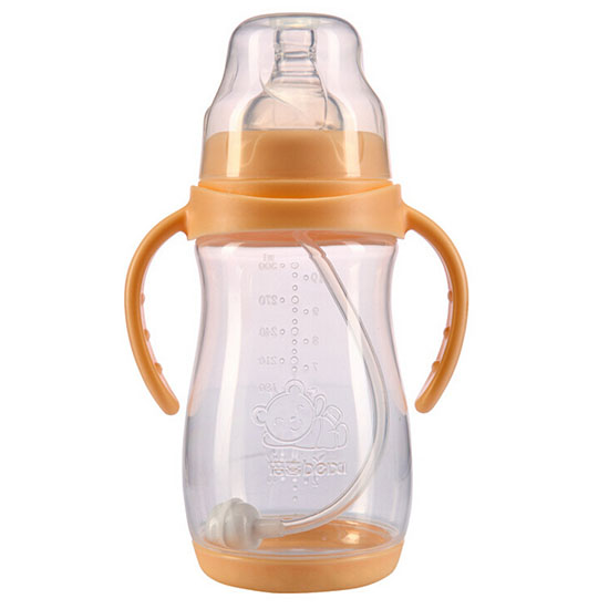 倍喜寬口弧形PP奶瓶300ML(杏色)