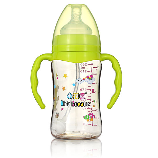 小孩國寬口直身自動PPSU安全奶瓶240ML青色