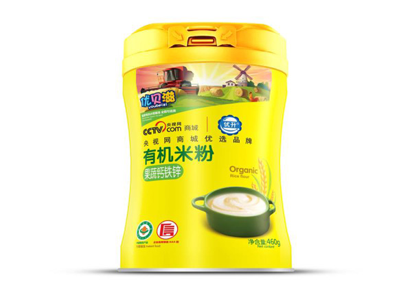 優(yōu)貝滋果蔬鈣鐵鋅有機米粉罐裝