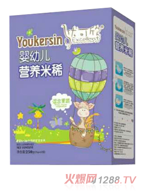 優(yōu)可欣嬰幼兒營養(yǎng)米稀益生元-鐵鋅鈣-乳清蛋白-混合果蔬配方