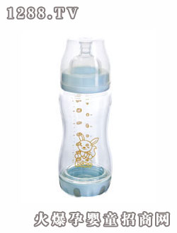 樂(lè)兒寶玻璃防吐奶奶瓶(240毫升 寬口徑)BP511