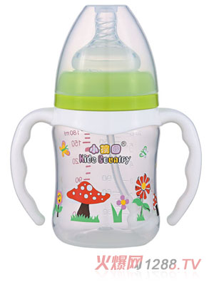 小孩國寬口直身自動(dòng)PP奶瓶180ML