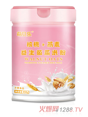 萌貝樂(lè)核桃+燕麥益生菌蒸米粉