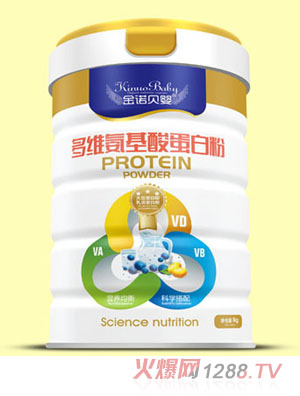 金諾貝嬰多維氨基酸鈣鐵鋅牛初乳全營(yíng)養(yǎng)蛋白粉1000g
